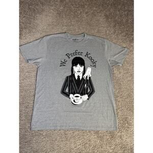 Wednesday Shirt Mens XL Gray Addams Family Graphic Crew Neck Tagless Cotton
